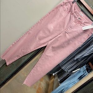 Tribal ankle jean with unfinished hem